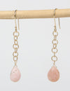 Vayu Earth, handmade, artisan, jewellery UK, unique jewellery, fashion accessories, handmade earrings, handcrafted earrings, earth jewellery, sustainable earrings, ethical earrings, fashion jewellery earrings, brass earrings, rose quartz, gold earrings, rose quartz pink, drop earrings, long earrings, pink earrings, rose quartz earrings, rose gold earrings, quartz earrings, stone earrings, chain drop earrings gold, rose gold drop earrings, rose quartz jewellery
