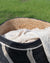 Boho Black Handwoven Storage Basket with Tassels