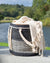 Boho Black Handwoven Storage Basket with Tassels