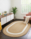 Classic Handwoven Oblong Jute Rug - 182x122cm