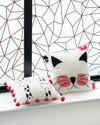 Embroidered Kitty Tasselled Cotton Cushion Cover