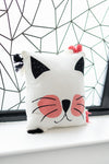 Embroidered Kitty Tasselled Cotton Cushion Cover
