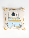 Embroidery Polar Bear Patchwork Cotton Cushion Cover