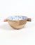 Vayu Earth, handmade, artisan, home decor, home accessories, sustainable, ethical, kitchen and dining, kitchen accessories, homewares decor, serveware, kitchen ideas, homewares decor, kitchen decor, wooden products, wooden bowl, mango wood, floral bowl, turned wood, blue patterned, wooden craftsmanship, mango wood salad bowl, turned wood bowl, mango wood bowl