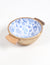 Vayu Earth, handmade, artisan, home decor, home accessories, sustainable, ethical, kitchen and dining, kitchen accessories, homewares decor, serveware, kitchen ideas, homewares decor, kitchen decor, wooden products, wooden bowl, mango wood, floral bowl, turned wood, blue patterned, wooden craftsmanship, mango wood salad bowl, turned wood bowl, mango wood bowl