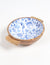 Vayu Earth, handmade, artisan, home decor, home accessories, sustainable, ethical, kitchen and dining, kitchen accessories, homewares decor, serveware, kitchen ideas, homewares decor, kitchen decor, wooden products, wooden bowl, mango wood, floral bowl, turned wood, blue patterned, wooden craftsmanship, mango wood salad bowl, turned wood bowl, mango wood bowl