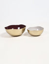 Enamelled Iron Brown & Ivory Bowls (Set of 2)