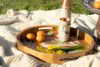 Enamelled Mango Wood Floral Bird Design Round Tray