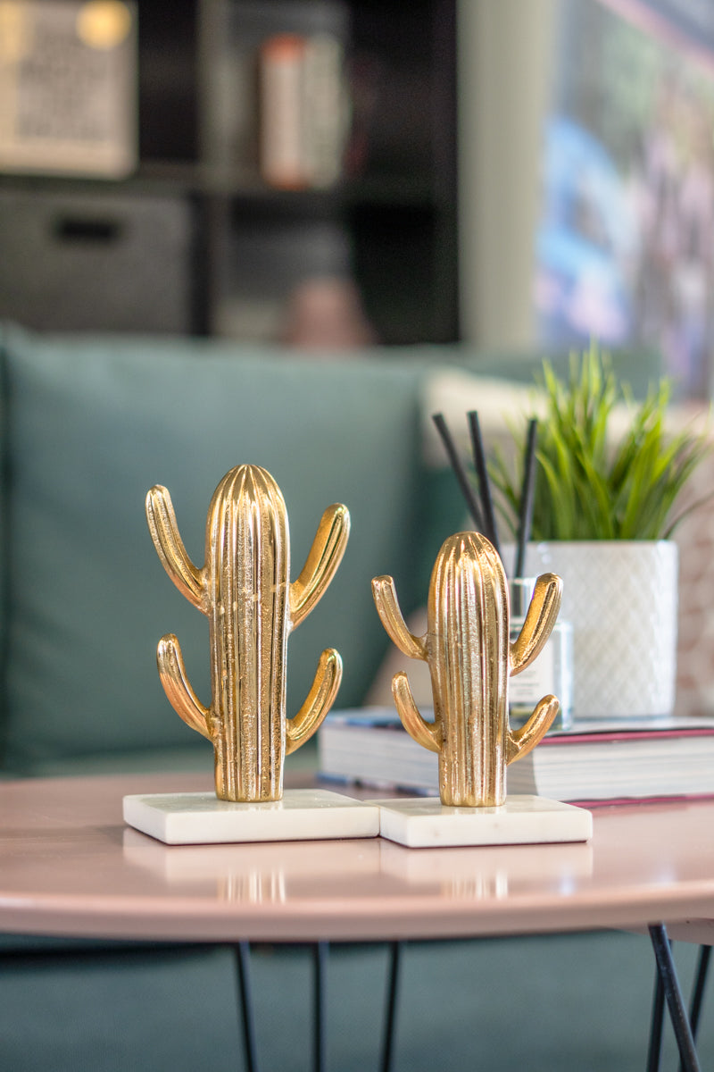 cactus sculptures Gold Metallic Cactus Sculptures