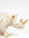 Golden-Horned Rhino Table Accent, Vayu Earth, Handmade, Sustainable, Ethical