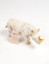 Golden-Horned Rhino Table Accent, Vayu Earth, Handmade, Sustainable, Ethical