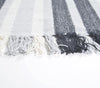 Grayscale Handwoven Striped Cotton Rug - 89x61cm