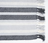 Grayscale Handwoven Striped Cotton Rug - 89x61cm