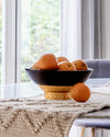 Hand-Turned Mango Wood Bowl with Brass Stand