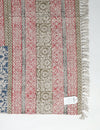 Hand Block Printed Cotton Rug - 193x127cm