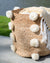 Hand Braided Pom-pom Jute Storage Basket - Beige