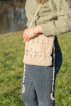 Hand Knotted Macrame Drawstring Women's Shoulder Bag