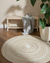 Hand Woven Jute & Discarded Fabric Beige Classic Spiral Rug - 122cm