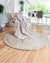 Hand Woven Jute & Discarded Fabric Beige Classic Spiral Rug - 122cm