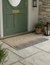Hand Woven Leather & Cotton Ombre Chevron Monochrome Door Mat - 100 x 60 cm