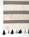 Hand Woven & Tufted Monotone Cotton Rug - Thick Living Room Area Rug 183x122cm