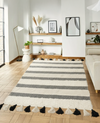 Hand Woven & Tufted Monotone Cotton Rug - Thick Living Room Area Rug 183x122cm