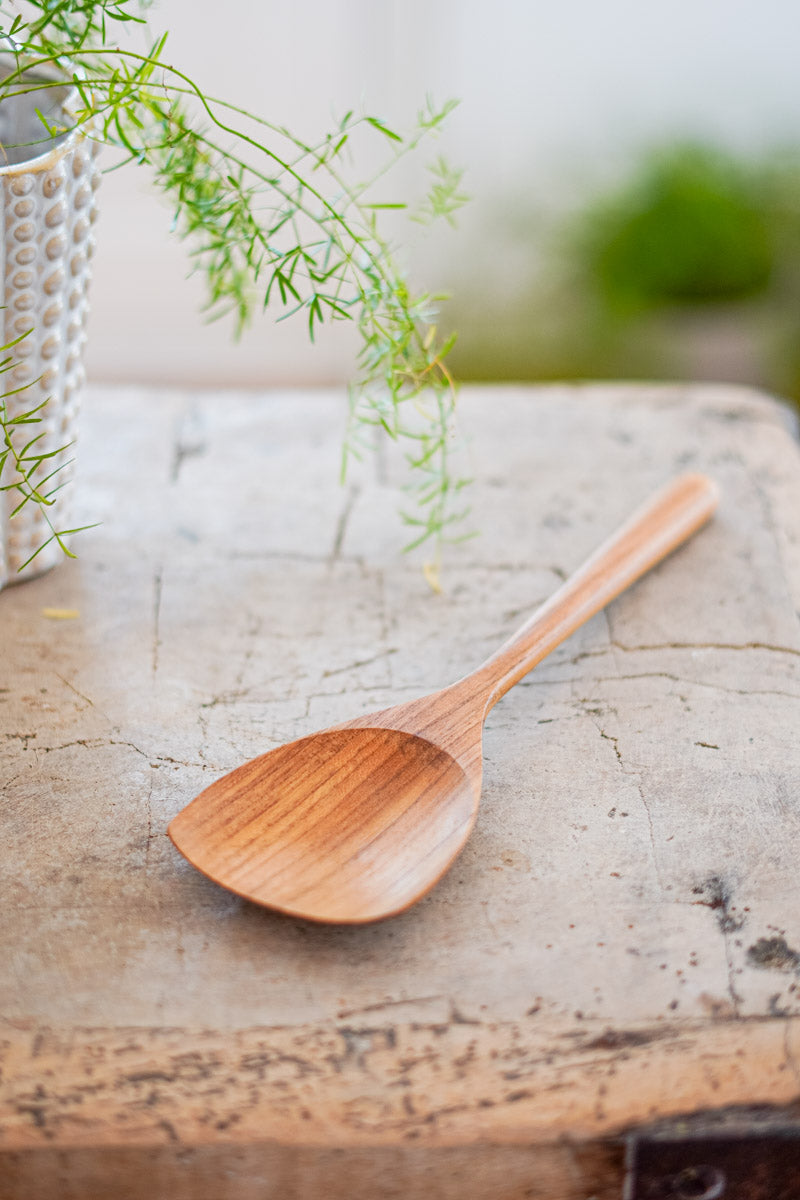 Handcrafted Teak Wood Spatula 28 cm – Vayu Earth