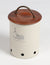 Handcrafted Egg Shell Metal Onion Storage Bin with Wooden Lid, Vayu Earth, Handmade, Sustainable, Ethical