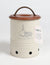 Handcrafted Egg Shell Metal Onion Storage Bin with Wooden Lid, Vayu Earth, Handmade, Sustainable, Ethical