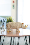 Golden-Horned Rhino Table Accent, Vayu Earth, Handmade, Sustainable, Ethical