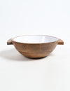 Vayu Earth, handmade, artisan, home decor, home accessories, home accents, sustainable, ethical, kitchen and dining, kitchen accessories, serveware, kitchen ideas, homewares decor, kitchen accessories, serving bowl, botanical print, wood bowl, bowl serving, bowl wooden, wood craftsmanship, wood with white, mango wood bowl, wood accessories, handmade wooden bowl, bowl with handles, serving bowl wood, handcrafted wood bowl, earth print