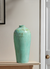 Handcrafted Mint Blue Glazed Terracotta Pottery Vase - Large