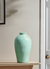 Handcrafted Mint Blue Glazed Terracotta Pottery Vase - Medium