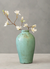 Handcrafted Mint Blue Glazed Terracotta Pottery Vase - Small