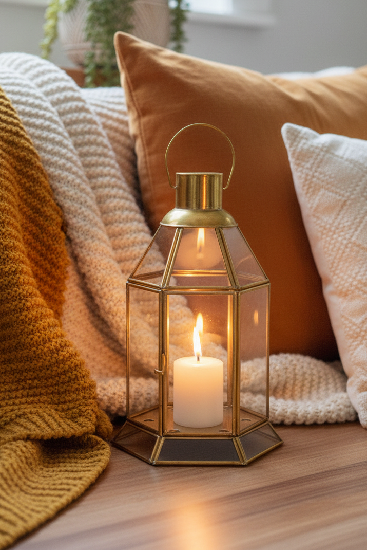 Handcrafted in Indonesia Plain Glass Brass Decorative Hanging