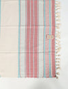 Vayu Earth, handmade, sustainable, ethical, home decor, home accents, artisan, beige throw, cotton throw, home accessories, home furnishing, home decor accessories, home decor items, cotton throw, throw with tassels, neutral throw, pastel home decor, knitted throw, accessories for the home, home décor and accessories, striped throw