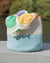 Handmade Colourblock Cotton Braided Celeste Storage Basket - Beige & Blue