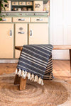 Vayu Earth, handmade, sustainable, ethical, home decor, home accents, artisan, beige throw, cotton throw, home accessories, home furnishing, home decor accessories, home decor items, cotton throw, throw with tassels, neutral throw, pastel home decor, knitted throw, accessories for the home, home decor and accessories, striped throw, striped blanket, blanket and throws, blanket throws, cotton throw blanket