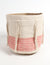 Handwoven Round Geometric Tasselled Storage Basket - Red & Beige