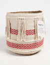 Handwoven Ruby Cotton & Braided Jute Basket