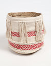 Handwoven Ruby Cotton & Braided Jute Basket