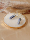 Natural Stone Blue Brass Earrings, Vayu Earth, Handmade, Sustainable, Ethical