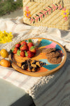 Vayu Earth, handmade, artisan, home decor, home accessories, home accents, sustainable, ethical, kitchen and dining, kitchen accessories, serveware, kitchen ideas, homewares decor, kitchen accessories, homewares decor, serving platter, wooden serving platter, wood platter, wood tray, food tray, earth platter, wood craftsmanship, wood accessories, printed on wood, table platter