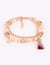 Vayu Earth, handmade, artisan, jewellery UK, unique jewellery, fashion accessories, handmade necklace, handcrafted bracelet, earth jewellery, sustainable bracelet, ethical bracelet, fashion jewellery bracelet, beaded bracelet, accessories UK, glass beads, rose gold, rose gold bracelet, rose gold bracelet for women, rose gold jewellery, beaded glass, tassel bracelet
