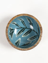 Vayu Earth, handmade, artisan, home decor, home accessories, home accents, sustainable, ethical, kitchen and dining, kitchen accessories, serveware, kitchen ideas, homewares decor, kitchen accessories, accessories for the home, kitchen accessories, wood bowl, tropical leaves, mango wood bowl, turned wood, bowl wooden, wood craftsmanship, turned wood bowl, handmade wooden bowl, teal bowl, teal decor
