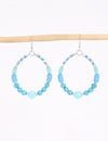Vayu Earth, handmade, sustainable, ethical, artisan, jewellery, jewellery UK, unique jewellery, fashion accessories, jewellery earrings, handmade earrings, handcrafted earrings, earth jewellery, sustainable earrings, ethical earrings, fashion jewellery earrings,earrings for valentine's day, beaded earrings, beaded jewellery, hoop earrings, turquoise colour, turquoise earrings, earrings with turquoise, glass beaded, turquoise blue earrings