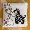 Vayu Earth Handmade Baby Zebra & Giraffe Embroidered & Upholstered Stool