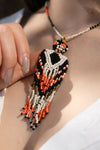 Boho Handwoven Tribal Fringe Beaded Necklace
