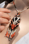 Boho Handwoven Tribal Fringe Beaded Necklace