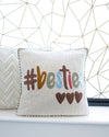 Embroidered Besties Cotton Cushion Cover